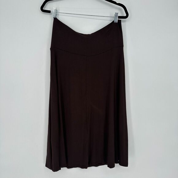 Lock & Love Womens Brown Midi Skirt Size XL A-Line Modal Soft Knit Pull On Boho - Picture 7 of 7